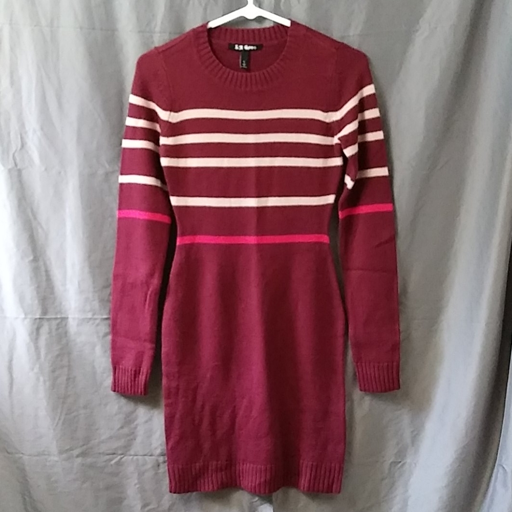 Maroon Sweater Dress ~ S